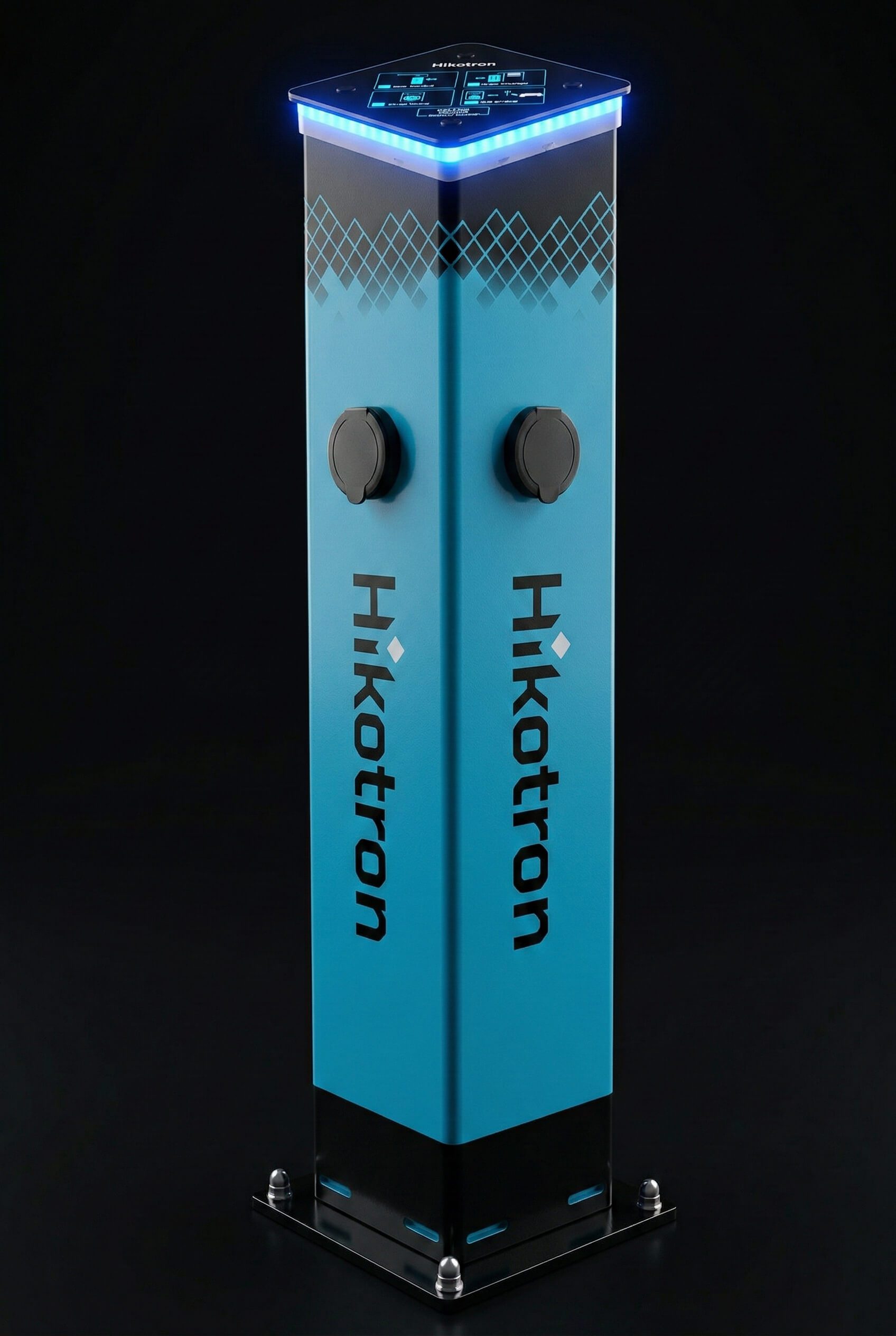 Hikotron dual-post EV charger render